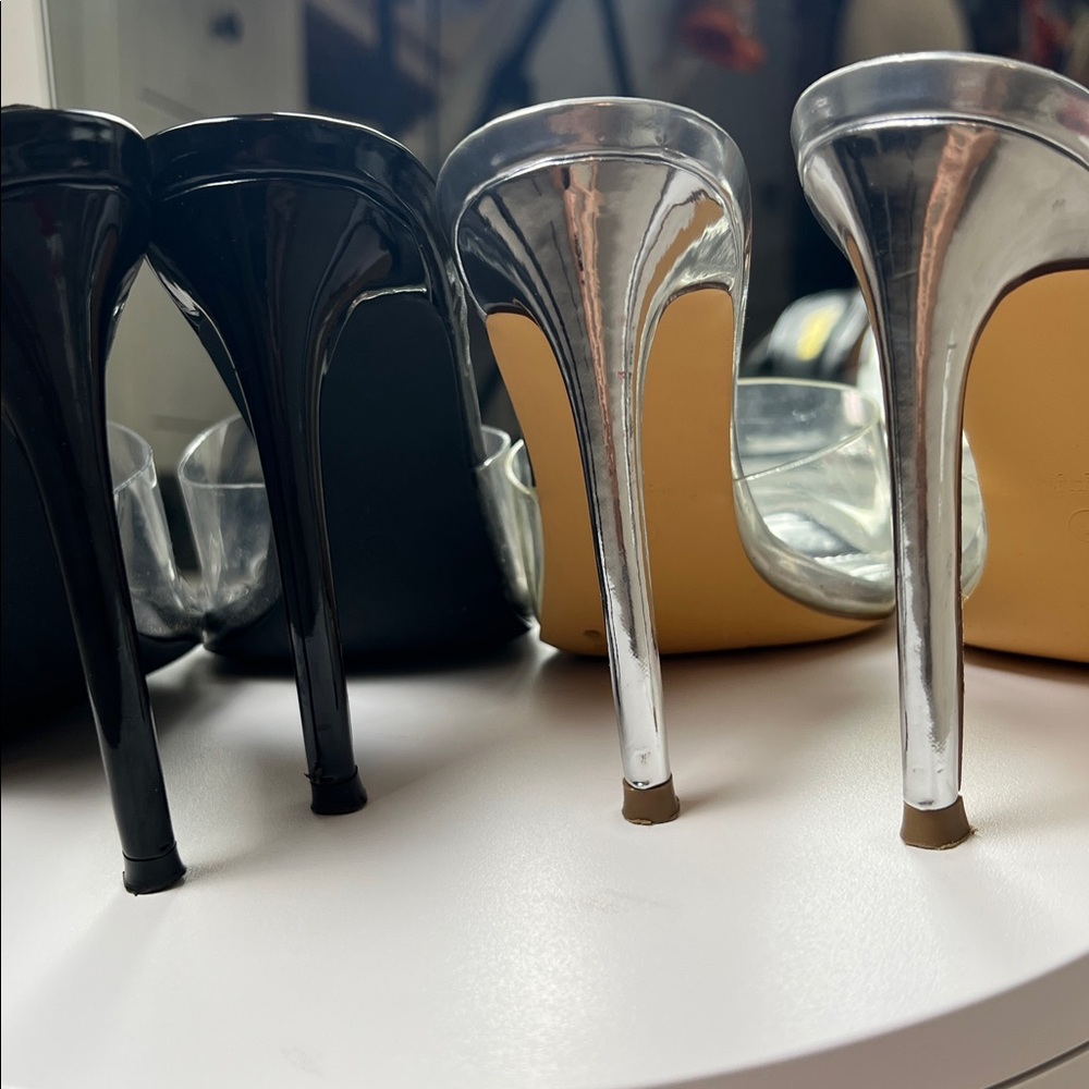 Women's Black and Silver Heels - Picture 5 of 5